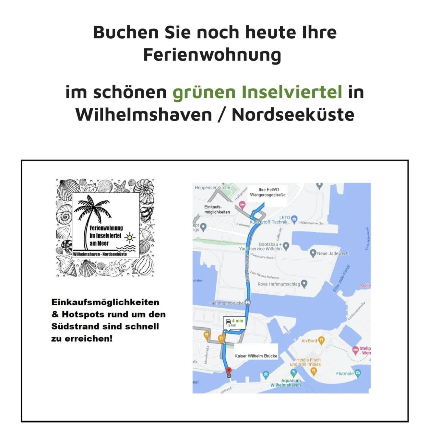 Ferienwohnung Apartment Wilhelmshaven Inselviertel In Bester Lage - Selbstaendiger Check In Moeglich Екстер'єр фото